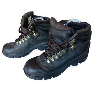 No Boundaries Size 8.5 Kylie Brown Lace Up Boots Solid Bikercore Moto Vintage